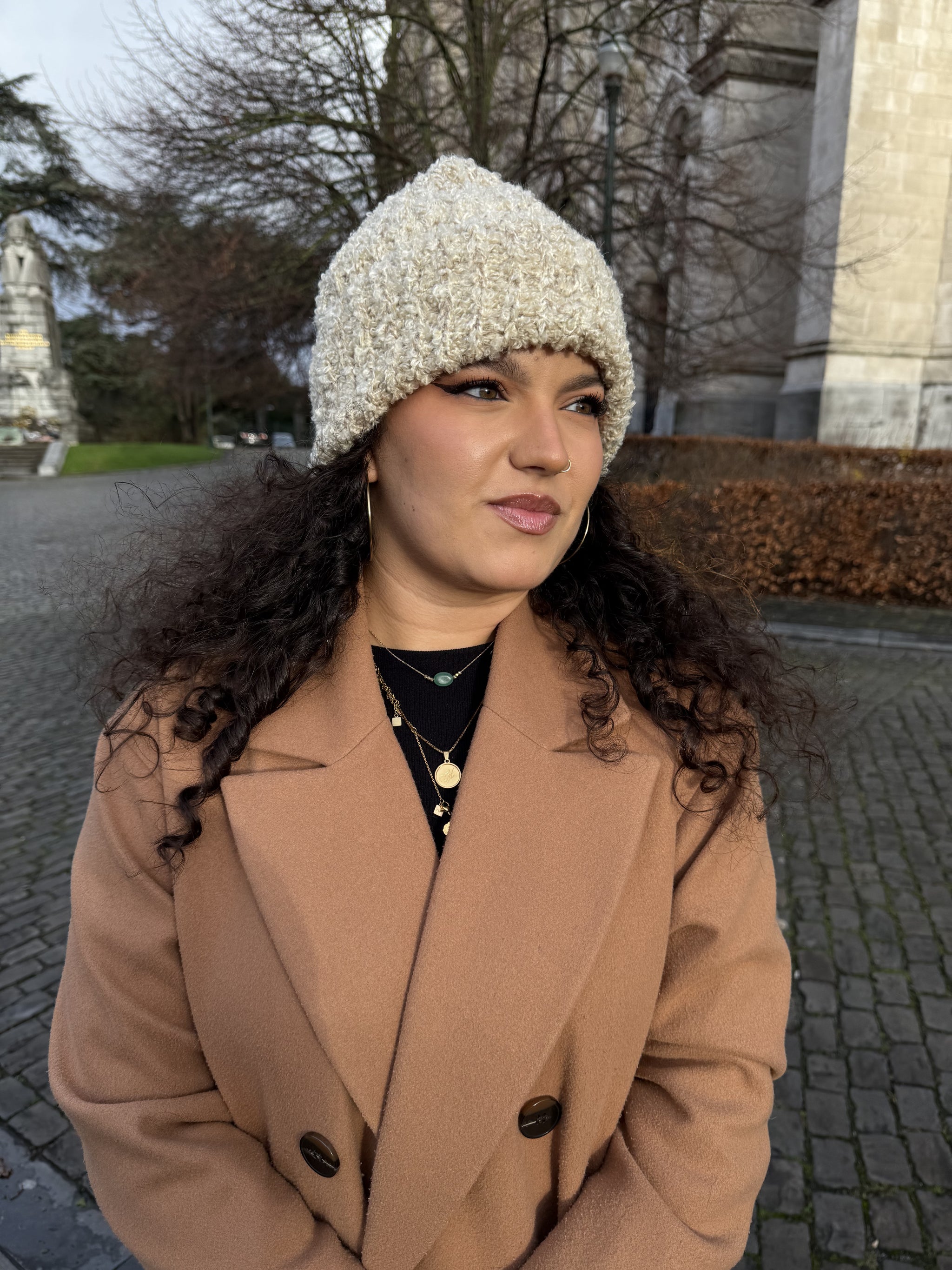 Hat Hut Bonnet D'hiver En Laine Doublé De Satin Avec Doublure En