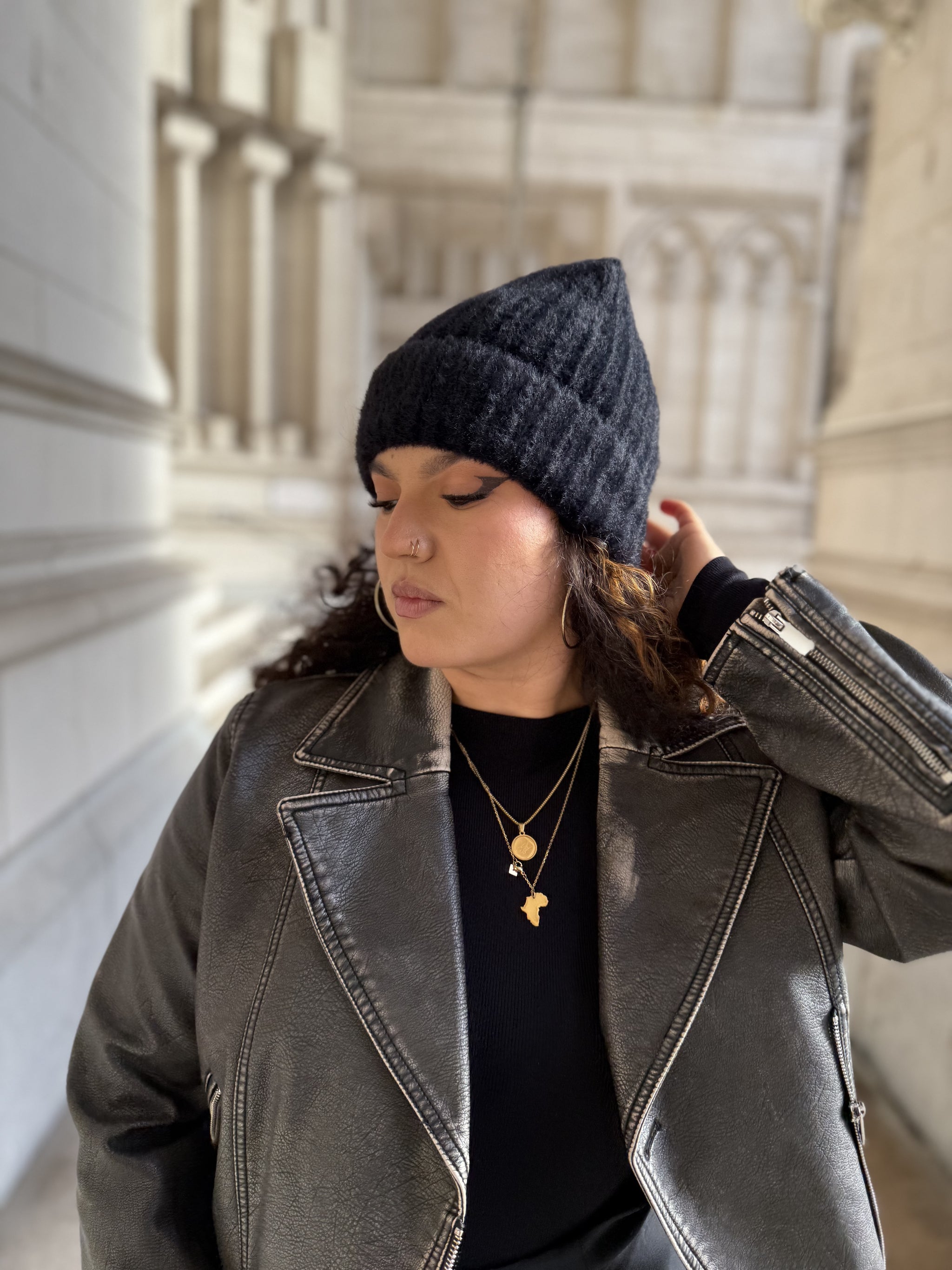 Bonnet D'hiver Tricoté Unisexe - Chaud, élastique, Style Rayé, Pour Homme Et Femme